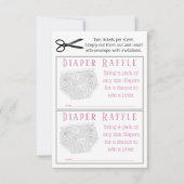 Roze Grijze Luier Meisje Luier Raffle Tickets Kaart (Voorkant)