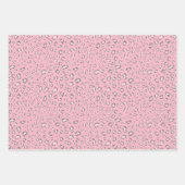 Roze Grijze Luipaard Vlekken en Plaid Inpakpapier Vel (Voorkant)