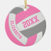 roze grijze meisjes spelen keepaardvolleybal keramisch ornament (Voorkant)