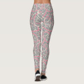 Roze grijze mod retro lussen geometrisch patroon leggings (Achterkant)
