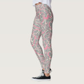 Roze grijze mod retro lussen geometrisch patroon leggings (Links)