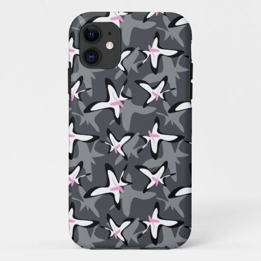 Roze grijze moderne abstracte bloemen Case-Mate iPhone case (Achterkant)
