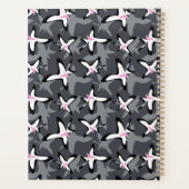 Roze grijze moderne abstracte bloemen planner (Achterkant)