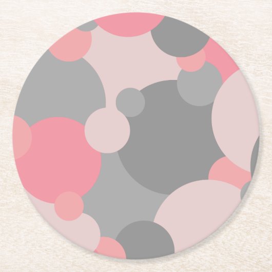 Roze-grijze moleculen papier onderzetter (Voorkant)