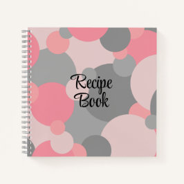Roze-grijze moleculen receptenboek notitieboek