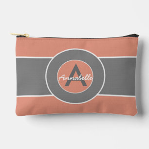 Roze grijze monogram op maat etui