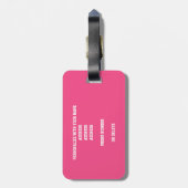 roze grijze monogrammen basketbal bagagelabel (Achterkant verticaal)