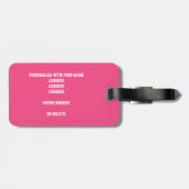 roze grijze monogrammen basketbal bagagelabel (Achterkant horizontaal)