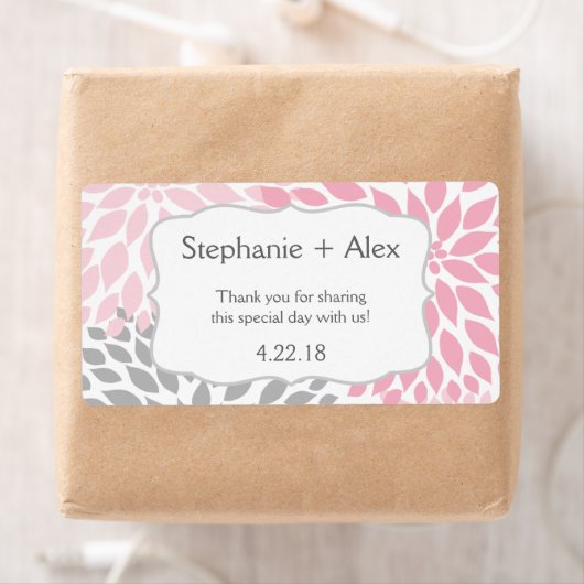 Roze & Grijze Mum Waterfles Favor- pas het aan! Etiket (Insitu)