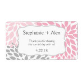 Roze & Grijze Mum Waterfles Favor- pas het aan! Etiket (Voorkant)