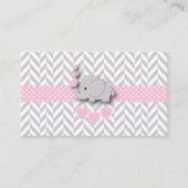 Roze grijze olifant 🐘 Baby shower Informatiekaartje (Voorkant)