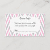 Roze Grijze Olifant Baby shower Luier Raffle 2 Informatiekaartje (Achterkant)