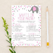 Roze grijze olifant in je Baby shower Briefpapier