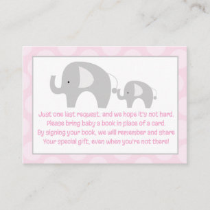 Roze Grijze Olifant Insluitboek Verzoekkaarten Informatiekaartje
