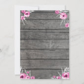 Roze grijze olifant uitnodiging bewerkbaar (Achterkant)