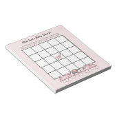 Roze grijze olifanten Baby shower Bingo Game pad Notitieblok (Schuin)