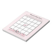 Roze grijze olifanten Baby shower Bingo Game pad Notitieblok (Linkerzijde)