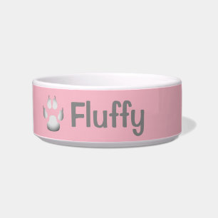 Roze grijze pagina Afdrukken Aangepaste Dog Bowl Voerbakje
