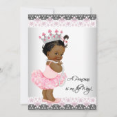 Roze Grijze Parels Kant Etnische Baby Meisje Douch Kaart (Voorkant)