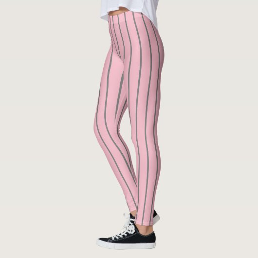 Roze Grijze Pinstripes 4Allie Leggings (Links)