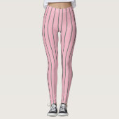 Roze Grijze Pinstripes 4Allie Leggings (Voorkant)