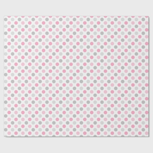 Roze grijze pooldots cadeaupapier (Vlak)