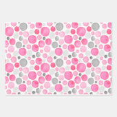 Roze grijze pooldots inpakpapier vel (Voorkant)