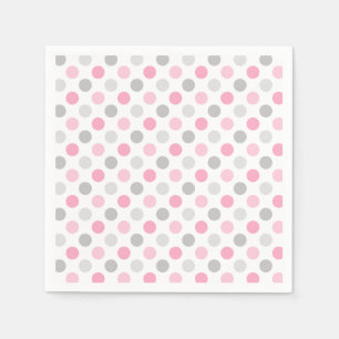 Roze grijze pooldots servet