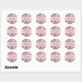 Roze grijze ridder Wedding Favor Dank je Sticker (Vel)
