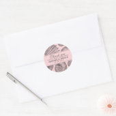 Roze grijze ridder Wedding Favor Dank je Sticker (Envelop)