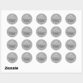 Roze & Grijze Ring Design Bachelorette Party Stick Ronde Sticker (Vel)