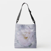 Roze grijze roos crossbody tas (Achterkant)