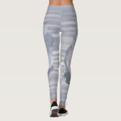 Roze grijze roos leggings (Achterkant)