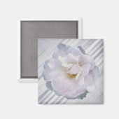 Roze grijze roos magneet (Voorkant / Achterkant)