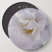 Roze grijze roos ronde button 6,0 cm (Voorkant /achterkant)