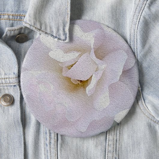 Roze grijze roos ronde button 6,0 cm (In situ)
