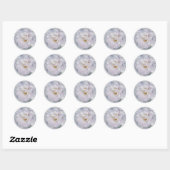 Roze grijze roos ronde sticker (Vel)