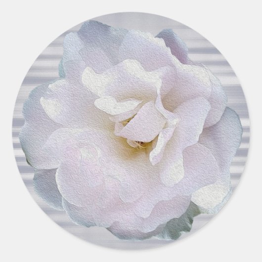 Roze grijze roos ronde sticker (Voorkant)