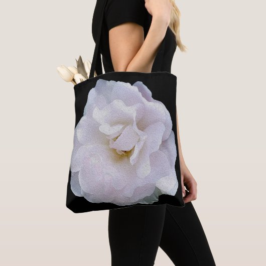 Roze grijze roos tote bag (Dichtbij)