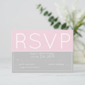 Roze grijze RSVP Modern met menuselecties (Staand voorkant)