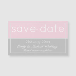 Roze grijze Save The Date magnetische trouw 