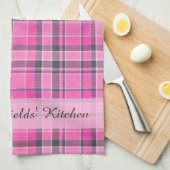 Roze grijze speldenlijst Aangepast Theedoek (Quarter Fold)