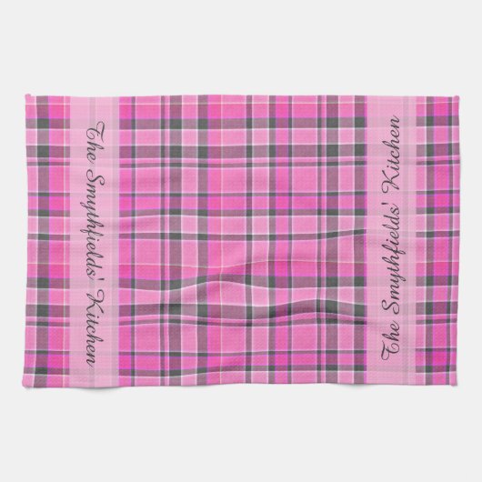 Roze grijze speldenlijst Aangepast Theedoek (Horizontaal)