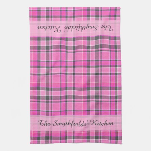 Roze grijze speldenlijst Aangepast Theedoek (Verticaal)