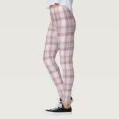 Roze grijze speldenvrouwen Leggings (Links)