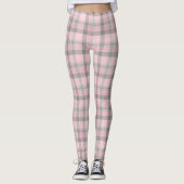 Roze grijze speldenvrouwen Leggings (Voorkant)