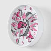 Roze Grijze Sportruimte Decor Basketballen Sterren (Hoek)