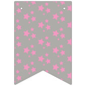 Roze grijze sterren Modern design Vlaggetjes (Tweede vlag)