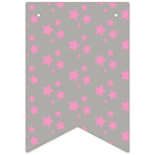 Roze grijze sterren Modern design Vlaggetjes (Eerste vlag)