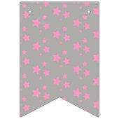Roze grijze sterren Modern design Vlaggetjes (Derde vlag)